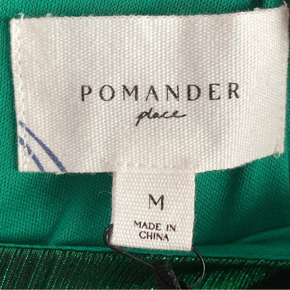 Pomander Place Lilith Dress-Emerald Green Crinkle Lurex-Women’s S & M-Formal-NEW - Picture 11 of 16